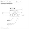 Dimension drawing of ATOM DX Cabled readhead  - bottom view