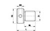 A-5555-0214 - M5 stainless steel thread measuring gauge, L 25 mm, G1 M12, for Zeiss applications