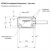Dimension drawing of ATOM DX Cabled readhead - top view