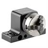 Rotational 3-jaw clamp for use with M4, M6 and 1/4-20 base plates