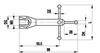 A-5555-0215 - M5 5-way star, &#216;5 mm ruby ball, tungsten carbide stem, L 80 mm, for Zeiss applications