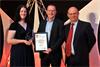 Emma Portman, Group Software Test Manager, Gareth Hankins, Group Manufacturing Director, and a representative from award sponsor Messier-Bugati-Dowty.