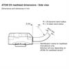 Dimension drawing of ATOM DX Cabled readhead - side view