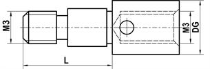 Technical drawing Internal M3 thread XXT clamping screw