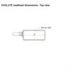 Dimension drawing of EVOLUTE readhead - top view