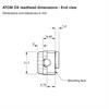 Dimension drawing of ATOM DX cabled 40 μm readhead - end view