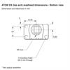 Dimension drawing of ATOM DX letterbox 40 μm readhead - end view
