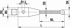 Technical drawing M3 XXT reference stylus