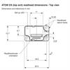 Dimension drawing of ATOM DX topexit readhead - top view