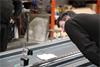Machine operator with the XK10 alignment laser