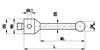 A-5555-0048 - M5 Ø10 mm ruby ball, ceramic stem, L 65.5 mm, ML 43.5 mm, for Zeiss applications