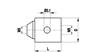 A-5555-0013 - M5 stainless steel adaptor with thread/conical shaft base, L 10 mm, for Zeiss applications