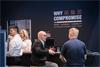 Discussions in hospitality area of Control stand 2025