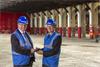 Iain Gray (l) and Sir David McMurtry (r) during the refurbishment of the hangar that will house the new Aerospace Bristol museum and education centre