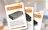 Illustration showing a series of front covers of data sheets for Renishaw's laser encoder products