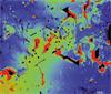 Raman image of SiC-4H epilayer highlighting areas of non-uniformity