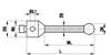 A-5555-1179 - M5 Ø8 mm silicon nitride ball, thermostable carbon fibre stem, L 200 mm, ML 187 mm, for Zeiss applications