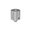 Ø25.4 mm × 25.0 mm steel standoff adaptor with M8 bottom and 1/4-20 top thread