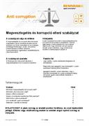 Megvesztegetés és korrupció elleni szabályzat