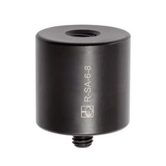 Ø25 mm x 25 mm steel standoff adaptor with M8 bottom and M6 top thread