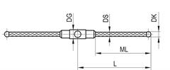 Technical drawing M3 XXT star stylus 180 deg