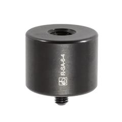 Ø19 mm x 15 mm steel standoff adaptor with M4 bottom and M6 top thread