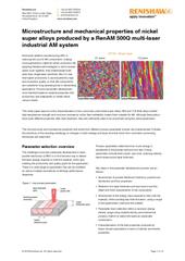 Feature article:  Microstructures and mechanical properties of Nickel super alloy