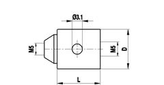 M5 Adaptor with thread/conical shaft base