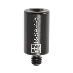 Ø9 mm x 15 mm steel standoff adaptor with M6 bottom and M4 top thread