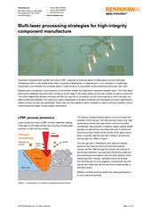 White paper:  Multi-laser processing strategies for high-integrity component manufacture