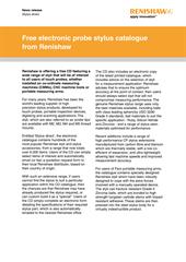 News release: Free electronic probe stylus catalogue from Renishaw