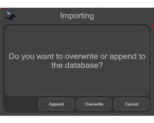 Append or overwrite organiser database message