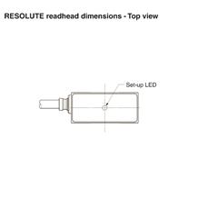 Dimension drawing of RESOLUTE readhead - top view